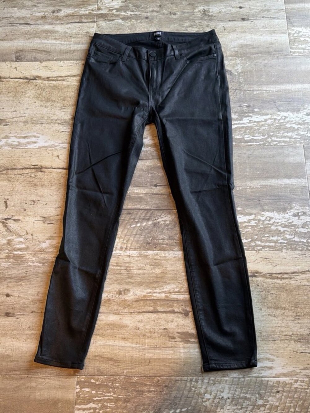 PAIGE Verdugo Ultra Skinny Black Rayon Faux Leather Pants Women’s 31